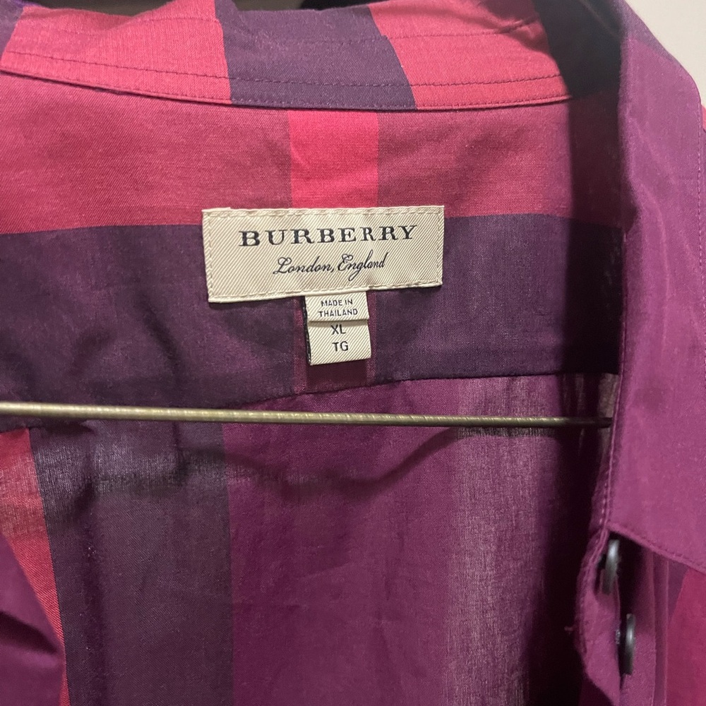 Burberry Fuchsia and Plum Checkered Shirt